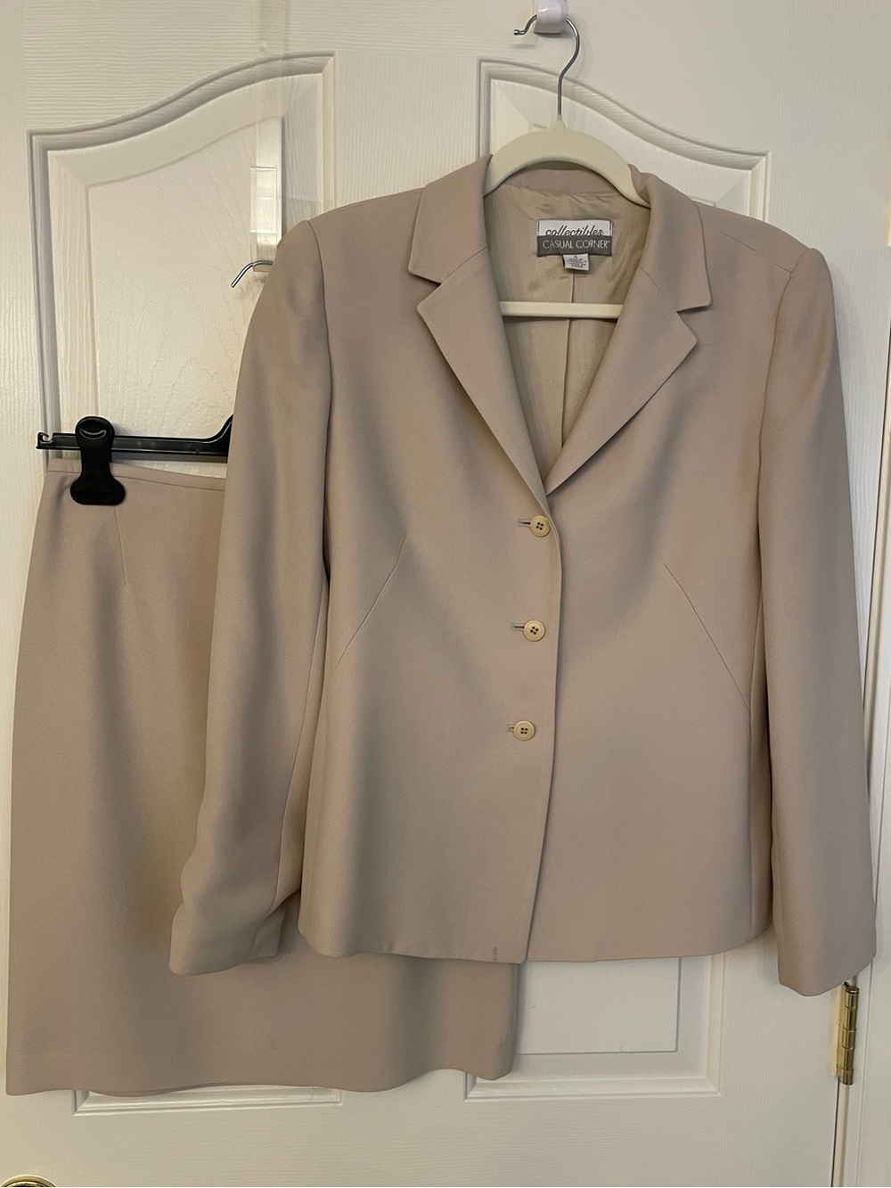 Classic Women's Cream Blazer and Skirt Set